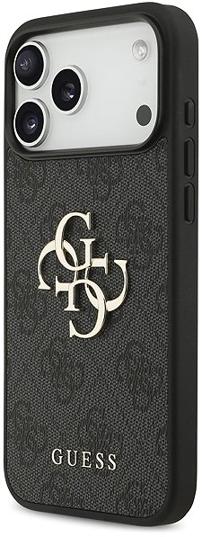 Handyhülle Guess PU 4G Metal Logo Back Cover für iPhone 17 Pro Max Grey ...