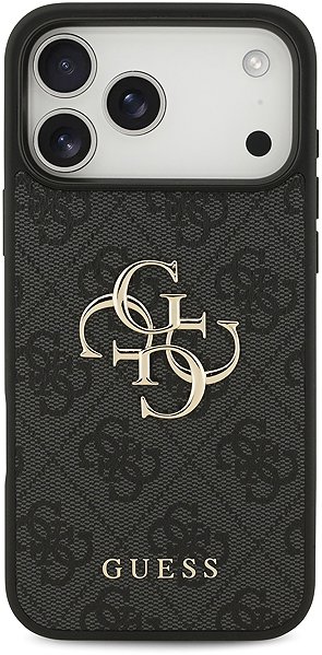 Handyhülle Guess PU 4G Metal Logo Back Cover für iPhone 17 Pro Max Grey ...