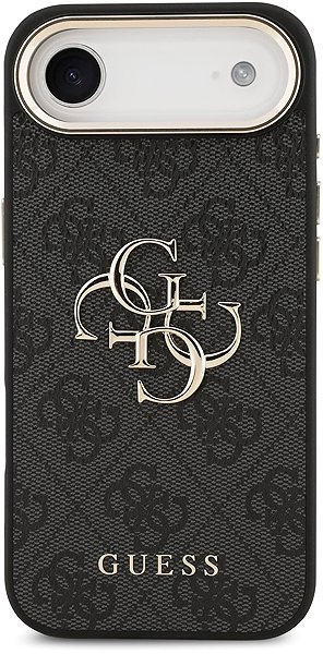 Handyhülle Guess PU Leather 4G Metal Logo Gold Frame Rückschutzhülle für iPhone Air Black ...
