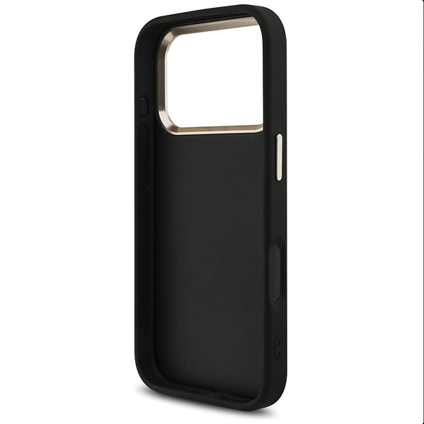 Handyhülle Guess PU Leather 4G Metal Logo Gold Frame Rückschutzhülle für iPhone 17 Pro Black ...