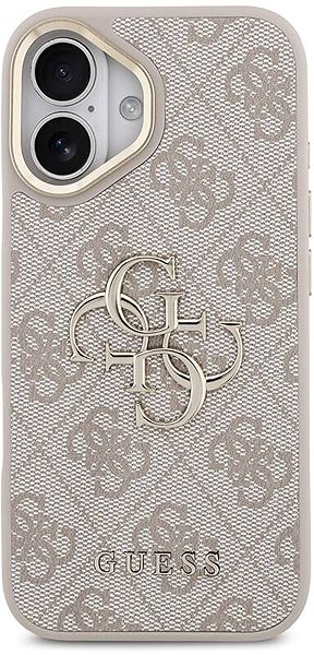 Handyhülle Guess PU Leather 4G Metal Logo Gold Frame Rückschutzhülle für iPhone 17 Pink ...