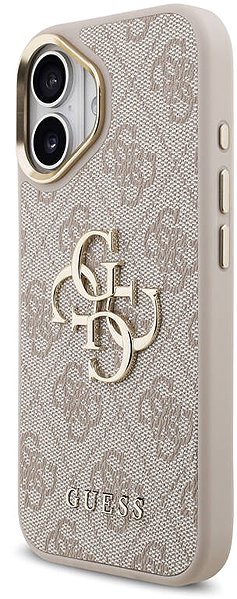 Handyhülle Guess PU Leather 4G Metal Logo Gold Frame Rückschutzhülle für iPhone 17 Pink ...