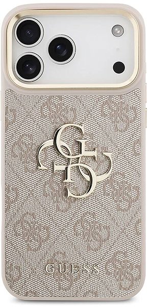 Handyhülle Guess PU Leather 4G Metal Logo Gold Frame Rückschutzhülle für iPhone 17 Pro Max Pink ...