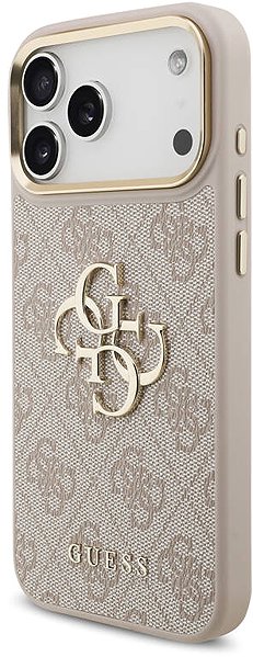 Handyhülle Guess PU Leather 4G Metal Logo Gold Frame Rückschutzhülle für iPhone 17 Pro Max Pink ...