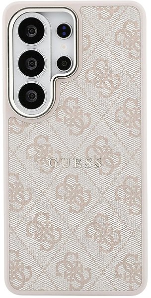 Handyhülle Guess PU Leather 4G Strass Triangle Logo Gold Frame Magnetic Back Cover für Samsung Galaxy S26 Pink ...