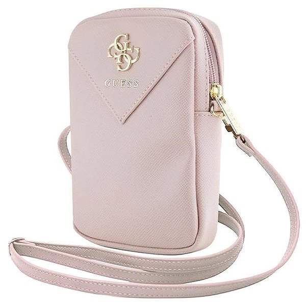 Softcase-Handyhülle Guess PU Grained 4G Metal Logo Handytasche mit Reißverschluss Pink ...