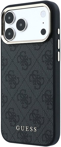Handyhülle Guess PU Leather 4G Gold Frame MagSafe Backcover für iPhone 18 Pro Black ...