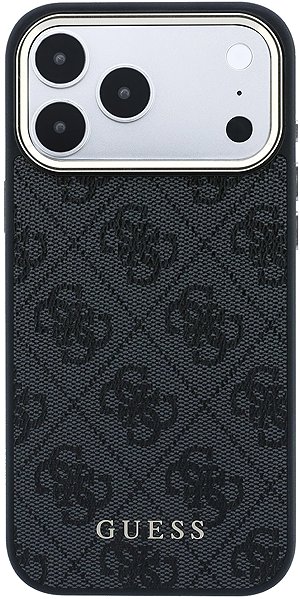 Handyhülle Guess PU Leather 4G Gold Frame MagSafe Backcover für iPhone 18 Pro Black ...