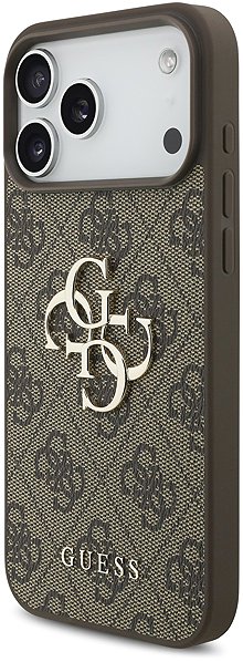 Telefon tok Guess PU 4G Metal Logo iPhone 18 Pro barna tok ...