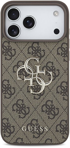 Telefon tok Guess PU 4G Metal Logo iPhone 18 Pro barna tok ...