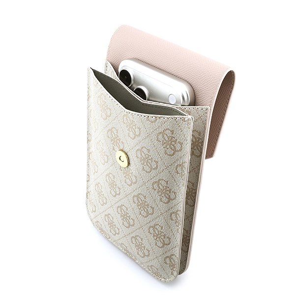 Softcase-Handyhülle Guess PU Leather+Grained 4G Metal Logo Handytasche Pink ...