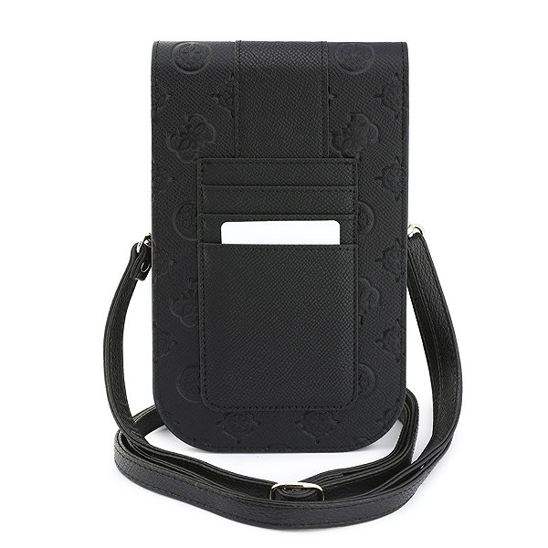 Softcase-Handyhülle Guess PU 4G Peony Stripe Metal Logo Handytasche Schwarz ...