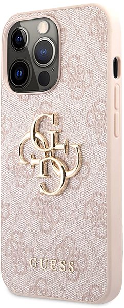 Handyhülle Guess PU 4G Metal Logo Back Cover für Apple iPhone 13 Pro - Pink ...