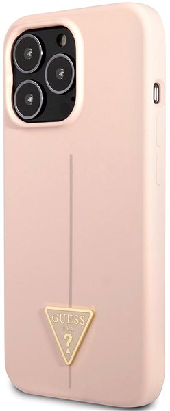 Telefon tok Guess Silicone Line Triangle borító Apple iPhone 13 Pro Pinkhez ...