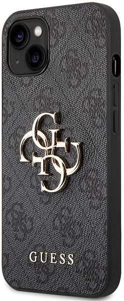 Telefon tok Guess PU 4G Metal Logo Hátlap tok az iPhone 14 készülékhez - szürke ...