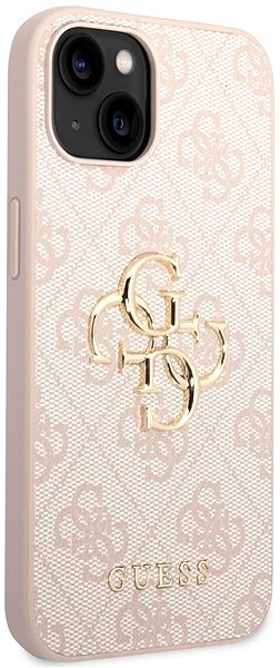 Telefon tok Guess PU 4G Metal Logo Hátlap tok az iPhone 14 Plus készülékhez - rózsaszín ...
