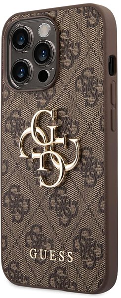 Handyhülle Guess PU 4G Metal Logo Back Cover für iPhone 14 Pro Brown ...