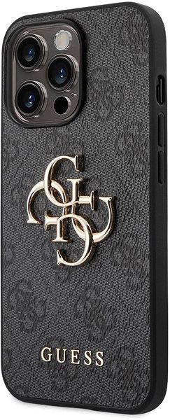 Handyhülle Guess PU 4G Metall Logo Rückseite Abdeckung für iPhone 14 Pro Grau ...