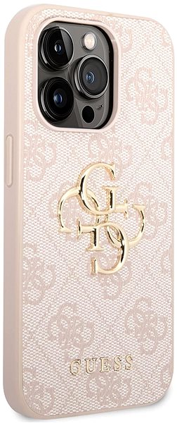 Telefon tok Guess PU 4G Metal Logo Hátlap tok az iPhone 14 Pro Max készülékhez - rózsaszín ...