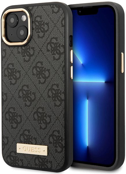 Handyhülle Guess PU 4G MagSafe Compatible Back Cover für iPhone 14 Black ...