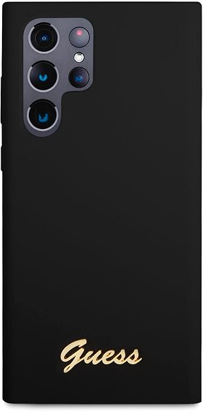 Telefon tok Guess Liquid Silicone Metal Logo Samsung Galaxy S23 Ultra fekete hátlap tok ...