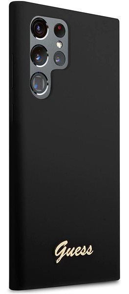 Telefon tok Guess Liquid Silicone Metal Logo Samsung Galaxy S23 Ultra fekete hátlap tok ...