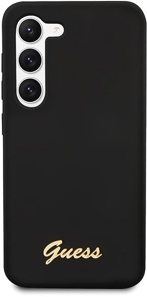 Kryt na mobil Guess Liquid Silicone Metal Logo Zadný Kryt na Samsung Galaxy S23 Black ...