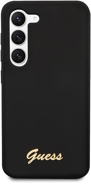 Telefon tok Guess Liquid Silicone Metal Logo Samsung Galaxy S23+ készülékhez, Black hátlap tok ...