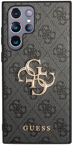 Telefon tok Guess PU 4G Metal Logo Samsung Galaxy S23 Ultra szürke hátlap tok ...