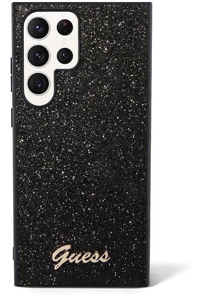 Telefon tok Guess PC/TPU Glitter Flakes Metal Logo hátlap Samsung Galaxy S23 Ultra Black készülékhez ...