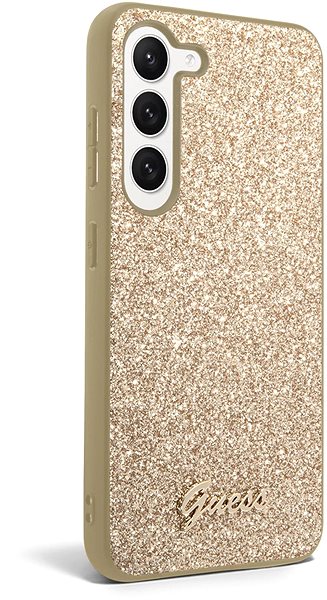 Telefon tok Guess PC/TPU Glitter Flakes Metal Logo Samsung Galaxy S23 aranyszín hátlap tok ...