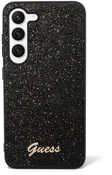 Telefon tok Guess PC/TPU Glitter Flakes Metal Logo Samsung Galaxy S23+ fekete hátlap tok ...