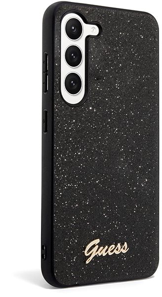 Telefon tok Guess PC/TPU Glitter Flakes Metal Logo Samsung Galaxy S23+ fekete hátlap tok ...