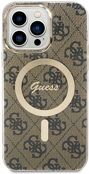 Handyhülle Guess 4G IML MagSafe kompatibles Back Cover für iPhone 14 Pro Max braun ...