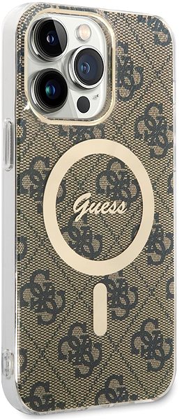 Handyhülle Guess 4G IML MagSafe kompatibles Back Cover für iPhone 14 Pro Max braun ...