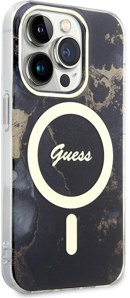 Handyhülle Guess Marble IML MagSafe kompatibles Back Cover für iPhone 13 Pro Black ...