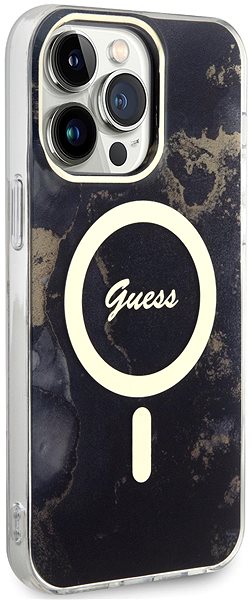 Handyhülle Guess Marble IML MagSafe kompatibles Back Cover für iPhone 13 Pro Max Black ...