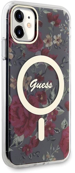 Handyhülle Guess PC/TPU Flowers IML MagSafe kompatibles Back Cover für iPhone 11 khakifarben ...