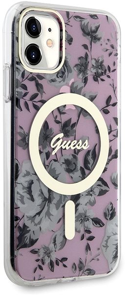 Handyhülle Guess PC/TPU Flowers IML MagSafe kompatibles Back Cover für iPhone 11 rosa ...