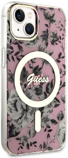Handyhülle Guess PC/TPU Flowers IML MagSafe kompatibles Back Cover für iPhone 13 Pink ...