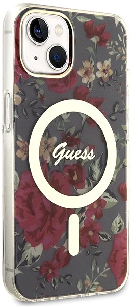 Handyhülle Guess PC/TPU Flowers IML MagSafe kompatibles Back Cover für iPhone 14 Kaki ...
