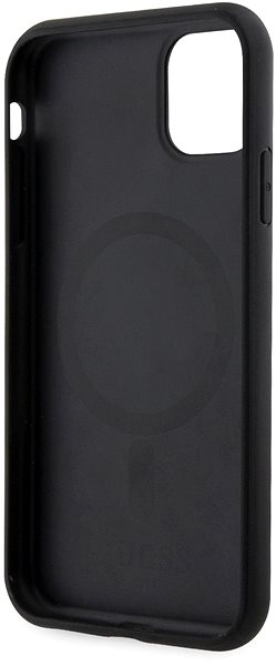 Telefon tok Guess PU G Cube MagSafe kompatibilis iPhone 11 hátlap tok, fekete ...