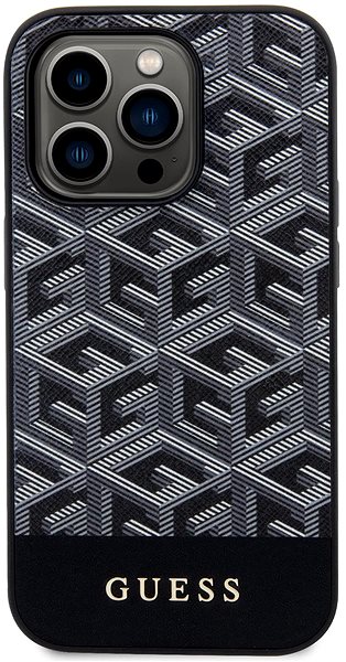 Handyhülle Guess PU G Cube MagSafe kompatibles Back Cover für iPhone 13 Pro Max Black ...