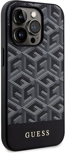 Handyhülle Guess PU G Cube MagSafe kompatibles Back Cover für iPhone 14 Pro schwarz ...
