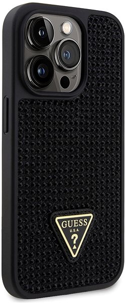 Handyhülle Guess Rhinestones Triangle Metal  Logo Cover für iPhone 14 Pro Black ...