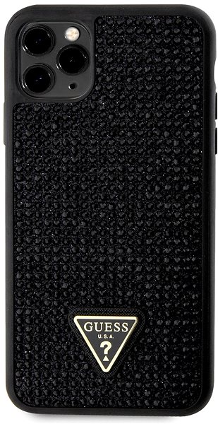 Handyhülle Guess Rhinestones Triangle Metal Logo Cover für iPhone 11 Pro Max Black ...