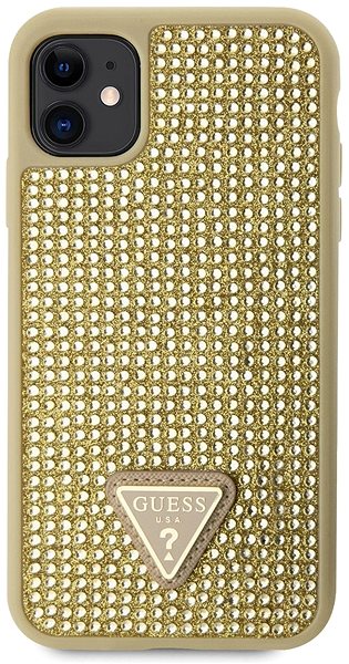 Handyhülle Guess Rhinestones Triangle Metal Logo Cover für iPhone 11 Gold ...