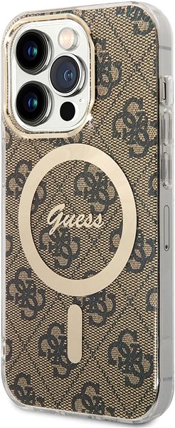 Handyhülle Guess IML 4G MagSafe Back Cover für iPhone 15 Pro Braun ...
