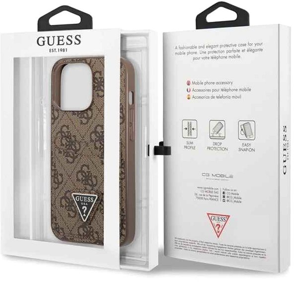 Handyhülle Guess IML 4G Printed Crossbody Back Cover für iPhone 15 Pro schwarz ...