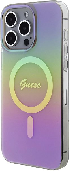 Handyhülle Guess IML Iridescent Script MagSafe Back Cover für iPhone 15 Pro Pink ...